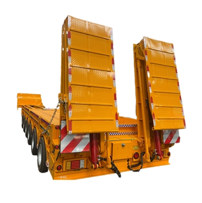 CIMC Schwere 6-Achsen-Niedrigbett-Schienenanhänger Stahlmaterial Lkw-Anhänger mit Leistung
