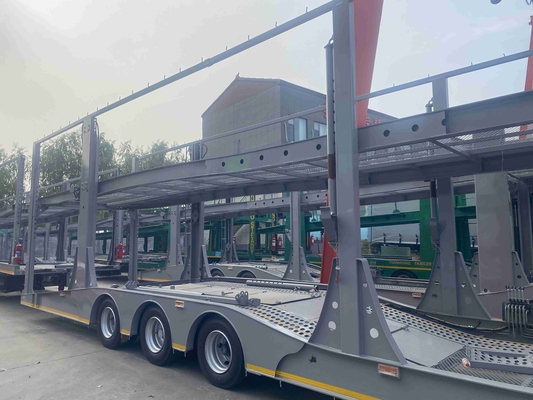CIMC Kostenwirksam 2/3 Achse 8-9 Flachbett-Fahrzeug-Anhänger Doppeldecker-Fahrzeug-Anhänger