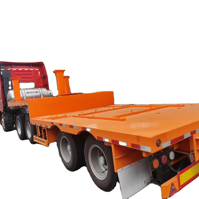 CIMC 40/ 45ft 2 Achsraumrahmen aus hochfesten Stahl 16Mn Stahl geschweißter Längsstrahl Verlängerung Flatbed Trailer