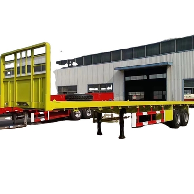Brandneuer Flachbett-Schienenanhänger 70 Tonnen 3 4 Achsen Pananhänger Container-Schienenanhänger 40 Fuß 12m zum Verkauf