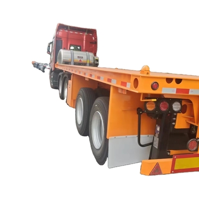 Bestpreis 40T-100T Flachbett-Lagerbett-Semianhänger mit drei Achsen-Skelett-Semianhänger für den Containertransport