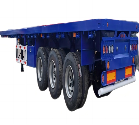 CIMC Warmverkauf 3 Achse aus hochwertigem Eisen 40ft Container Fahrgestell Autoanhänger Flatbed Container Flatbed Semi-Trailer