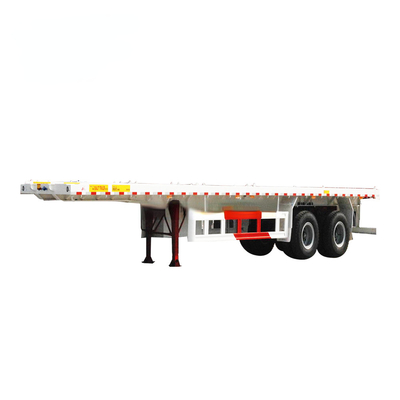 2 Achsen 20ft 40ft Halbanhänger Versandcontainer Drehschlösser Flatbed Design Kohlenstoffstahl 12R22.5 Lkw Anhänger