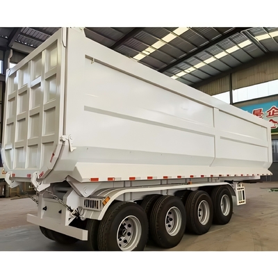 4 Achse 60/80 Tonnen Weiß oder angepasste Farben U-Typ Hydrauliksysteme Riesen-Tipper-Ladenabschlagwagen