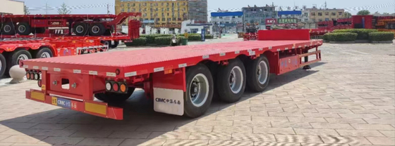 CIMC Q345B Stahl 3-Achsen 50-70 Tonnen Container Flatbed Semi-Trailer