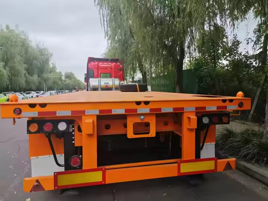 Doppelachsen Eisen Textur Längen von 10 m bis 20 m Schwerlast-Low-Flatbed Transport Lkw Semi-Trailer