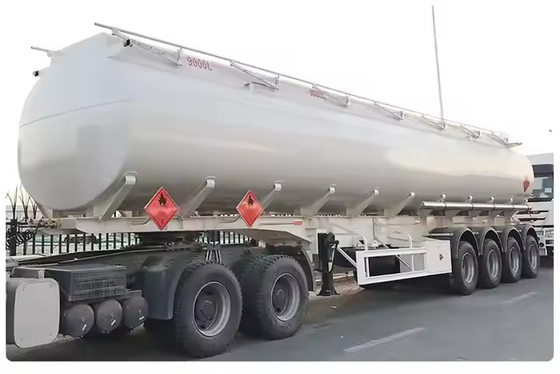 4 Achsen 54000Liter 6 Abteilungen Kohlenstoffstahl für Flüssigchemie Erdöl Nahrungsmittelverarbeitung Öl Kraftstoffbehälter Anhänger