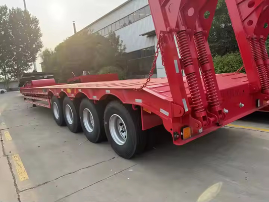 CIMC 3/4 Achsen Festiges Stahlschweres Fahrzeug Transportlänge von 10 bis 20 m Tiefbett Semi-Anhänger