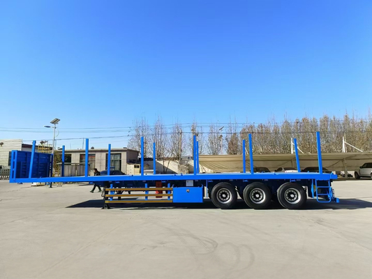 CIMC Hochwertiger Stahl 3 Achsen 60 Tonnen mit Pfahl 40ft Container Flatbed Semi Trailer
