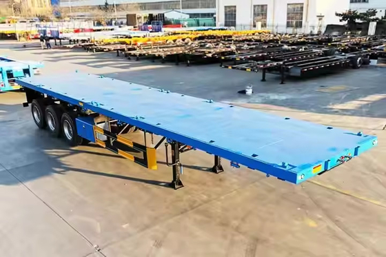 CIMC 2/3/4 Achsen 40ft 12500*2500*1500mm 70 Tonnen Kapazität 8-12 Sets Drehverschluss Flatbed Deck Anhänger