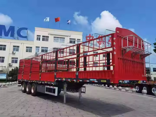 CIMC 3 Achsen 40 -100T Schüttgut Transport Dienstleistungsstück Tier Seitenwand Lkw Zaun Semi-Anhänger