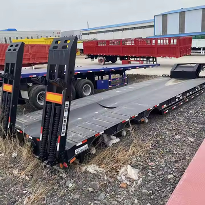 3/4/5 Achse 60-80 Tonnen Schwerlast-Gossenhals-Lowloader / Lowbed / Lowboy-Lowbed-Anhänger Lkw Halbanhänger für Baggertransport