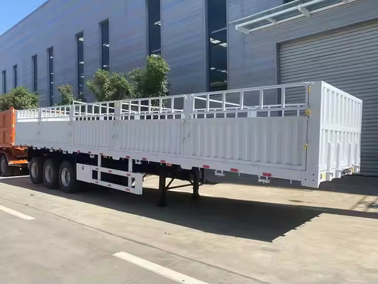 100 Tonnen Viehanhänger Viehanhänger 3 Achsen Ladung Tier Zuckerrohr Transport Pfahl Zaun Halbanhänger Lastwagen