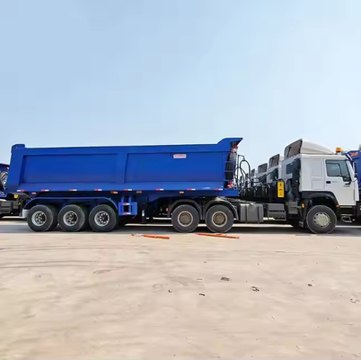 CIMC Hydraulic Box Dump Semi-Trailer 60 Cbm Dumper Preis Tipper 50 80 100 Tonnen Vierräder-Semi-Trailer