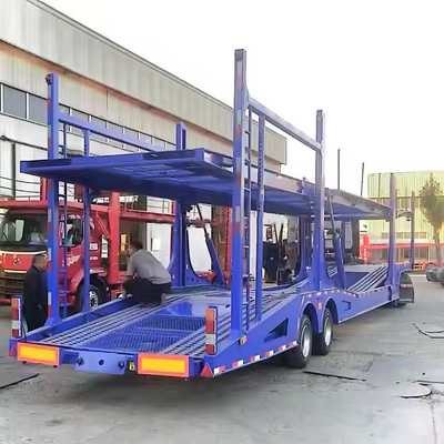 CIMC Schwerlast 3 Achsen Fahrzeugtransport Semi-Lkw Anhänger Fahrzeugträger Anhänger FUHUA Achsen Stahl 35000 Kg 10R22.5