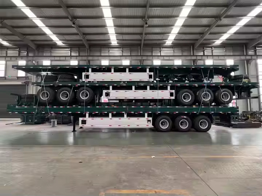Custom 20ft/40ft 3-Achs Flatbed Semi-Trailer Neues spezielles Transport Stahl Box Truck Anhänger mit 12r22.5 Reifen